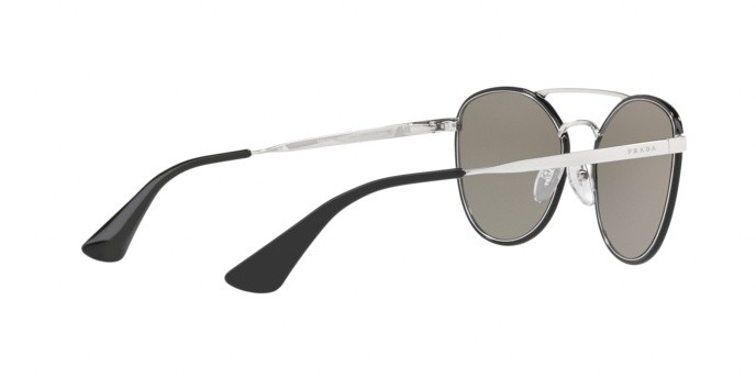 Sonnenbrillen Prada PR 63TS (1AB2B0) farbe black form quadratisch gläser light grey mirror silver