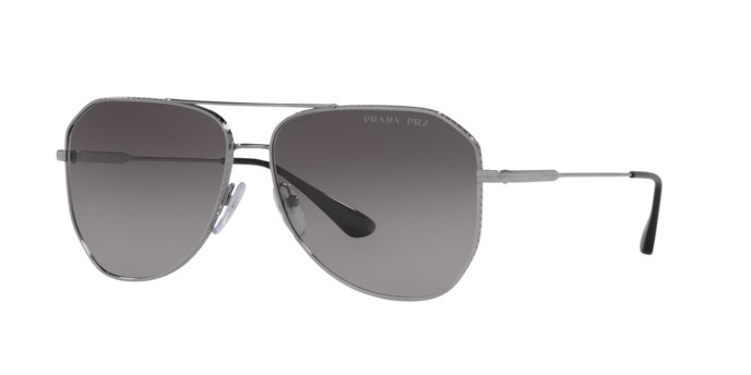 Sonnenbrillen Prada PR 63XS (5AV09G) farbe gunmetal form unregelmäßig gläser polar grey gradient