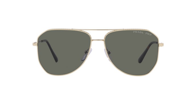 Sonnenbrillen Prada PR 63XS (ZVN03R) farbe pale gold form unregelmäßig gläser polar green