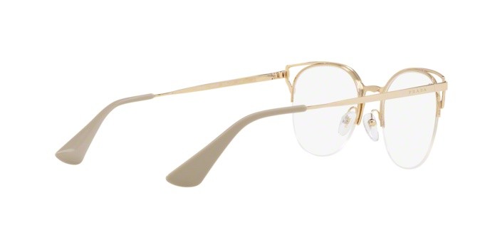 Brillen Prada PR 64UV (98R1O1) farbe brown/gold form pantos gläser demo lens
