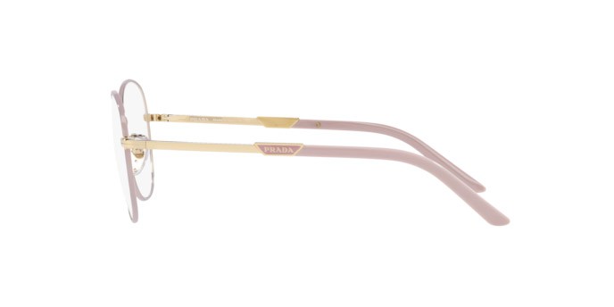 Brillen Prada PR 64YV (17A1O1) farbe pale gold/alabaster form rund gläser demo lens