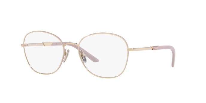Brillen Prada PR 64YV (17A1O1) farbe pale gold/alabaster form rund gläser demo lens