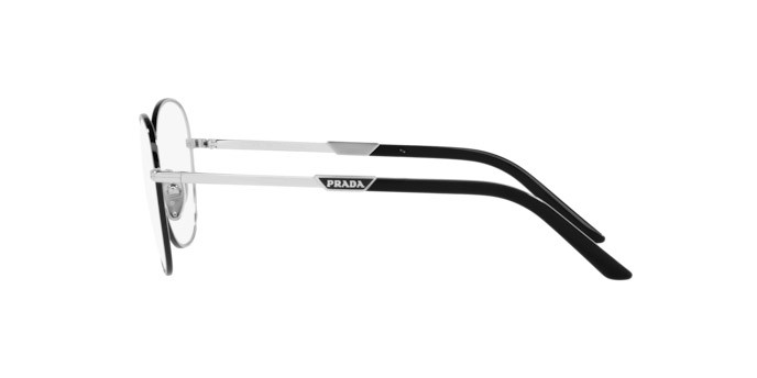 Brillen Prada PR 64YV (GAQ1O1) farbe silver/black form rund gläser demo lens