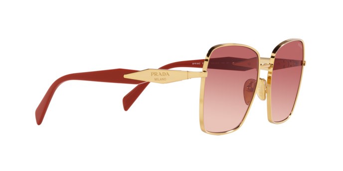 Sonnenbrillen Prada PR 64ZS (5AK01Z) farbe oro form quadratisch gläser rosa sfumato rosso