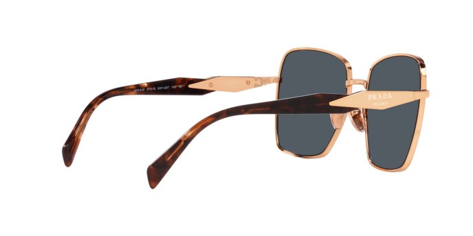 Sonnenbrillen Prada PR 64ZS (SVF09T) farbe oro rosa form quadratisch gläser grigio scuro
