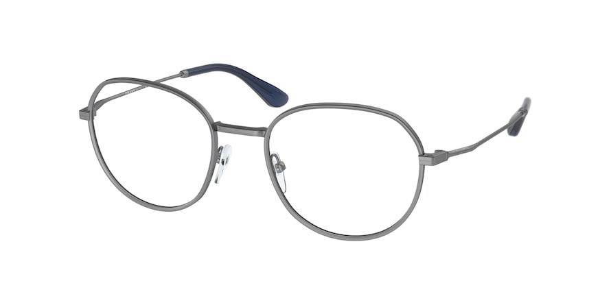 Eyeglasses Prada PR 65WV (7CQ1O1) color matte gunmetal shape oval lenses demo lens