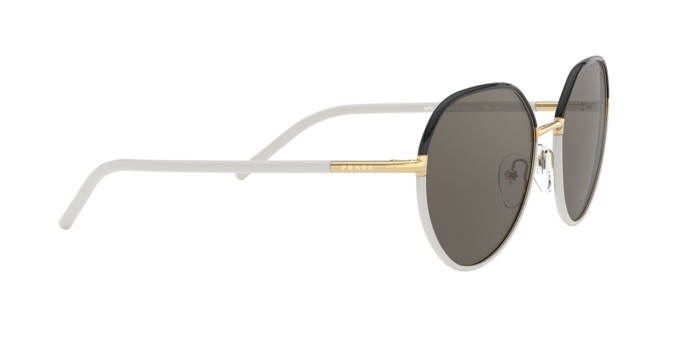 Sonnenbrillen Prada PR 65XS (YC45G1) farbe black/ivory form rund gläser brown