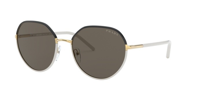 Sonnenbrillen Prada PR 65XS (YC45G1) farbe black/ivory form rund gläser brown