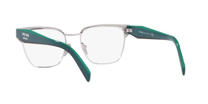 Brillen Prada PR 65YV (GAQ1O1) farbe black/silver form unregelmäßig gläser demo lens
