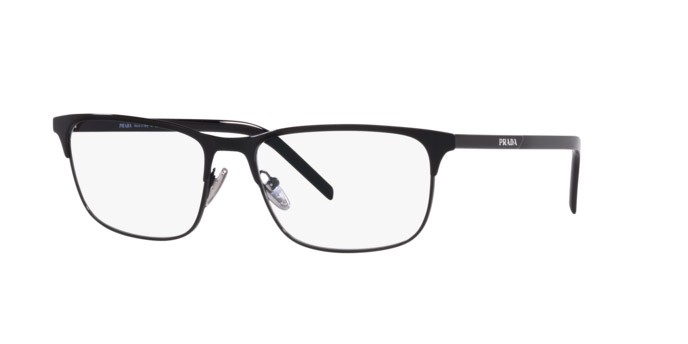Eyeglasses Prada PR 66YV (1AB1O1) color black shape square lenses demo lens