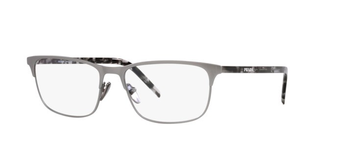 Brillen Prada PR 66YV (7CQ1O1) farbe matte gunmetal form quadratisch gläser demo lens