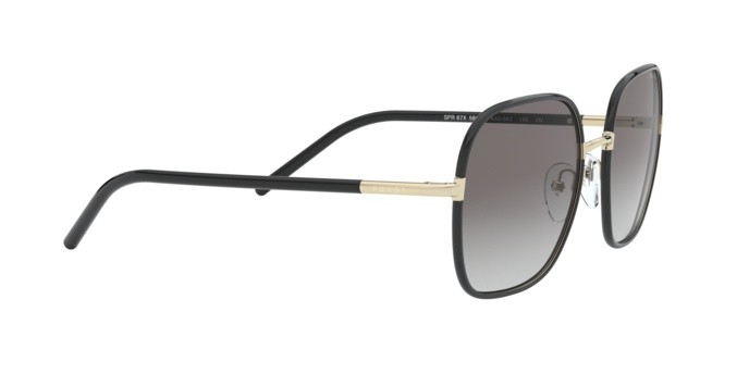 Sonnenbrillen Prada PR 67XS (AAV0A7) farbe pale gold/black form quadratisch gläser grey gradient