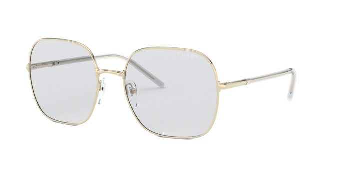Sonnenbrillen Prada PR 67XS (ZVN07D) farbe pale gold form quadratisch gläser photo grey