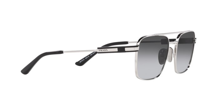 Sunglasses Prada PR 67ZS (1BC5W1) color argento shape square lenses polar grigia sfumata