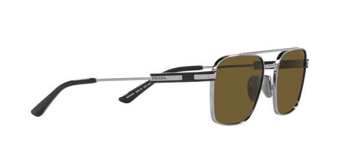 Sonnenbrillen Prada PR 67ZS (5AV01T) farbe gunmetal form quadratisch gläser marrone scuro