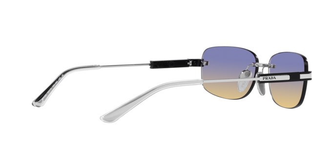 Sonnenbrillen Prada PR 68ZS (1BC06Z) farbe argento form unregelmäßig gläser iris sfumato sole