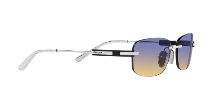 Sonnenbrillen Prada PR 68ZS (1BC06Z) farbe argento form unregelmäßig gläser iris sfumato sole