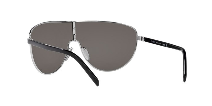 Occhiali da sole Prada PR 69ZS (1BC2B0) colore argento forma rettangolare lenti grigio chiaro specchiato argento