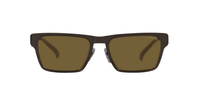 Occhiali da sole Prada PR 71ZS (11J01T) colore verde foresta forma quadrato lenti marrone scuro