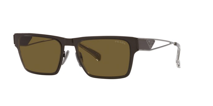 Occhiali da sole Prada PR 71ZS (11J01T) colore verde foresta forma quadrato lenti marrone scuro