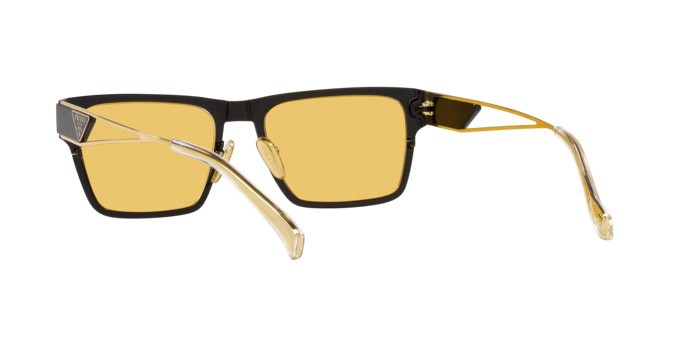 Occhiali da sole Prada PR 71ZS (1AB0B7) colore nero forma quadrato lenti giallo