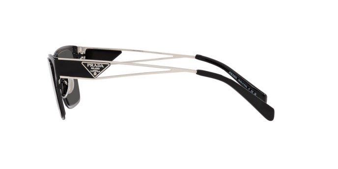 Sunglasses Prada PR 71ZS (1BO5S0) color nero opaco shape square lenses grigio scuro