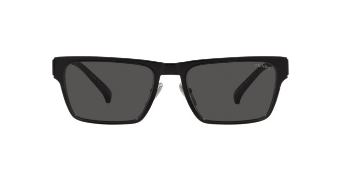 Sunglasses Prada PR 71ZS (1BO5S0) color nero opaco shape square lenses grigio scuro