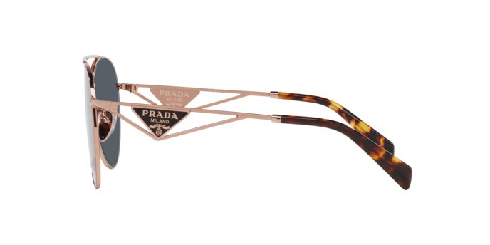 Sonnenbrillen Prada PR 73ZS (SVF09T) farbe oro rosa form aviator gläser grigio scuro