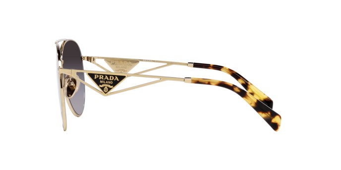 Sunglasses Prada PR 73ZS (ZVN5D1) color oro pallido shape aviator lenses sfumato grigio