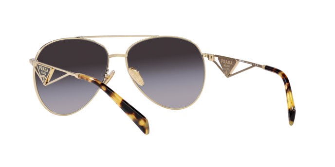 Sunglasses Prada PR 73ZS (ZVN5D1) color oro pallido shape aviator lenses sfumato grigio