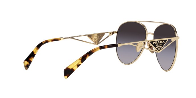 Sunglasses Prada PR 73ZS (ZVN5D1) color oro pallido shape aviator lenses sfumato grigio