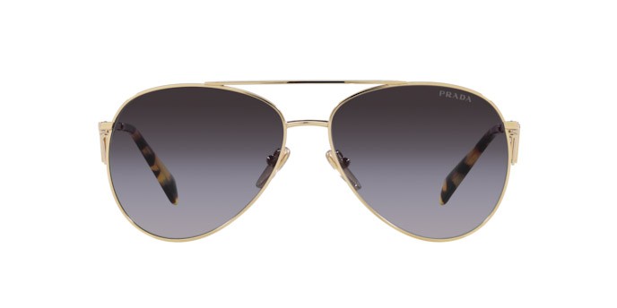 Sunglasses Prada PR 73ZS (ZVN5D1) color oro pallido shape aviator lenses sfumato grigio