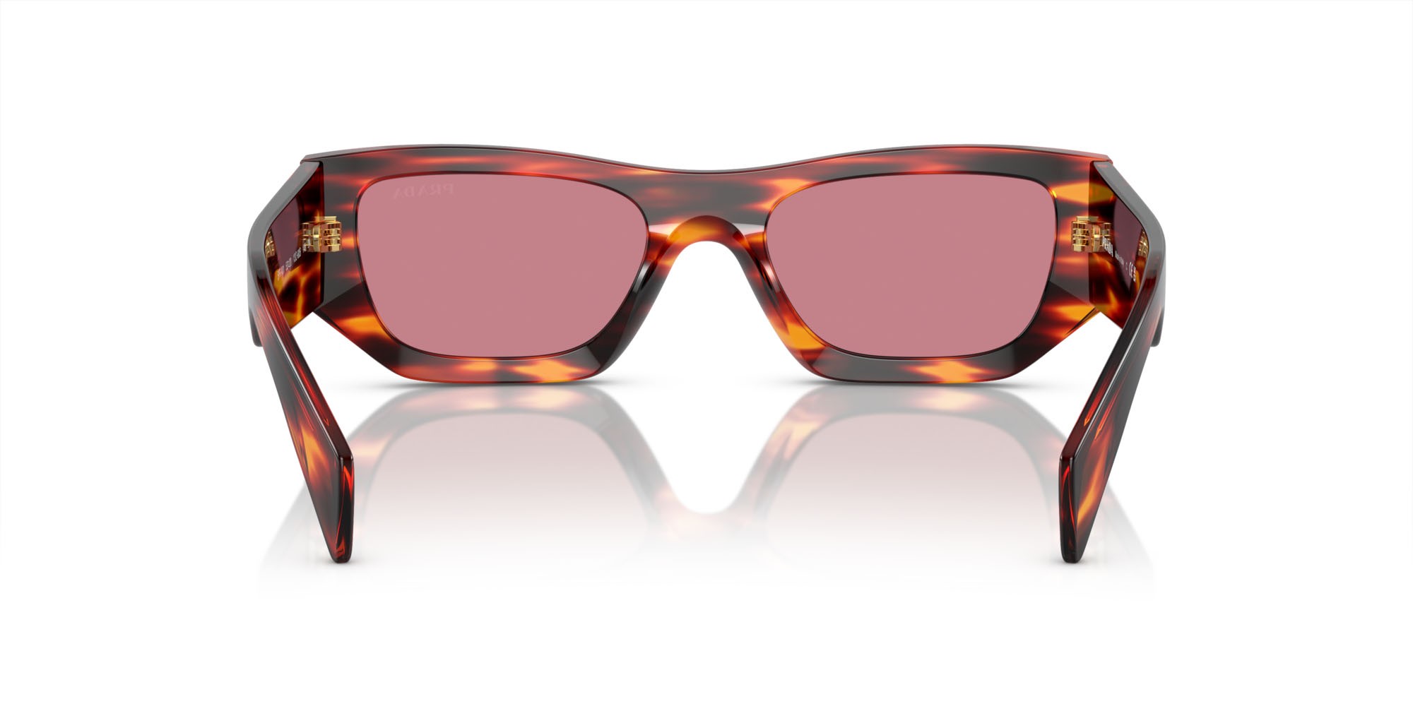 Sunglasses Prada PR A01S (13O80B) color havana rosso shape square lenses violetto scuro