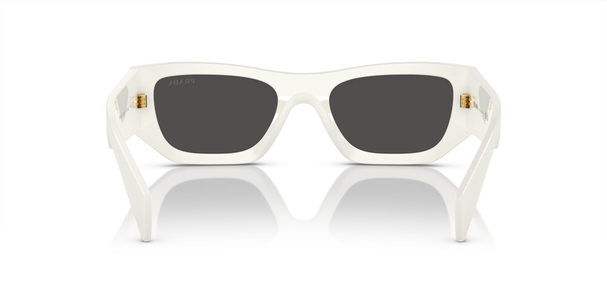 Sunglasses Prada PR A01S (17K08Z) color bianco shape square lenses grigio scuro