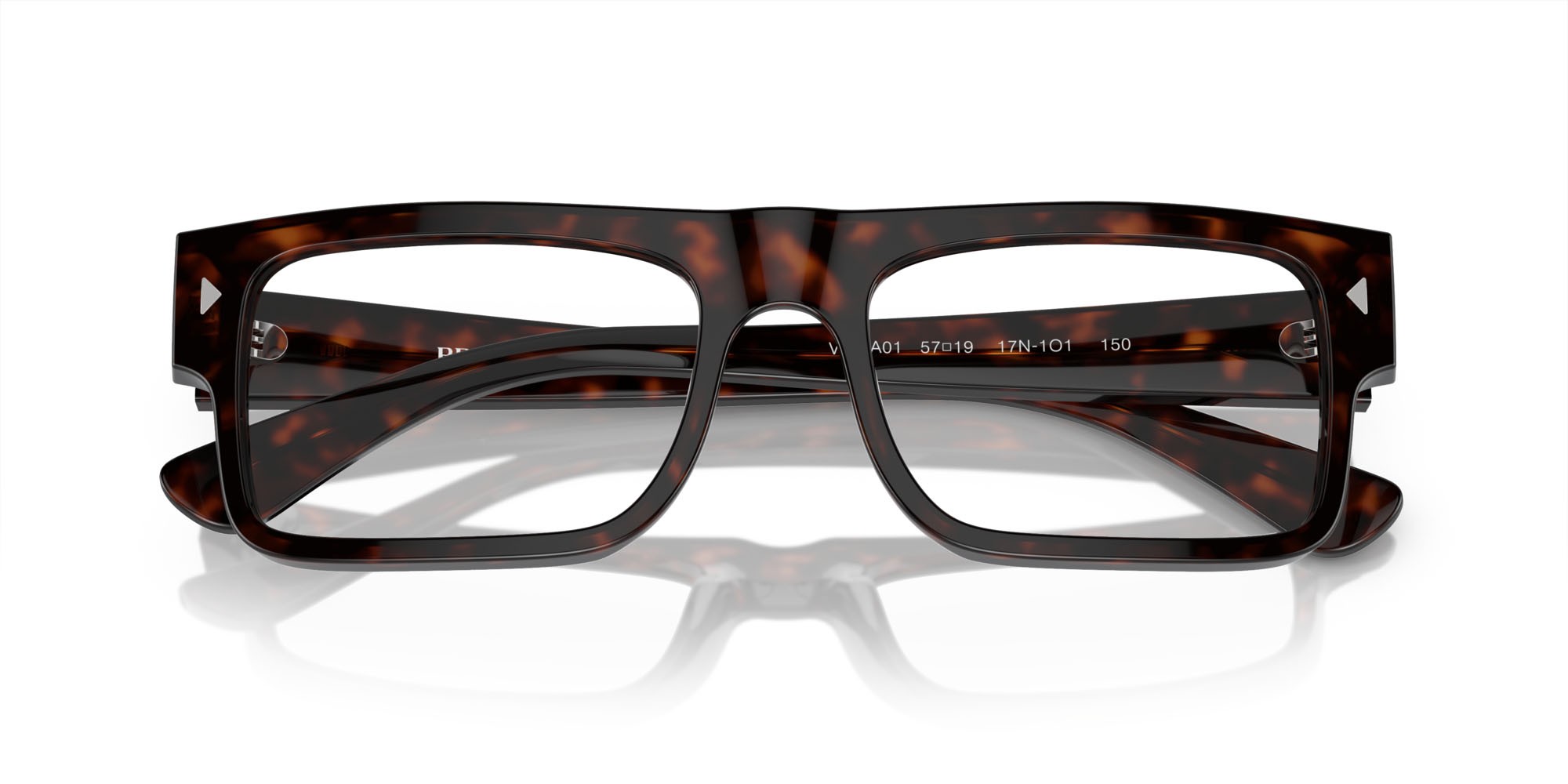 Brillen Prada PR A01V (17N1O1) farbe havana form rechteckig gläser lente demo