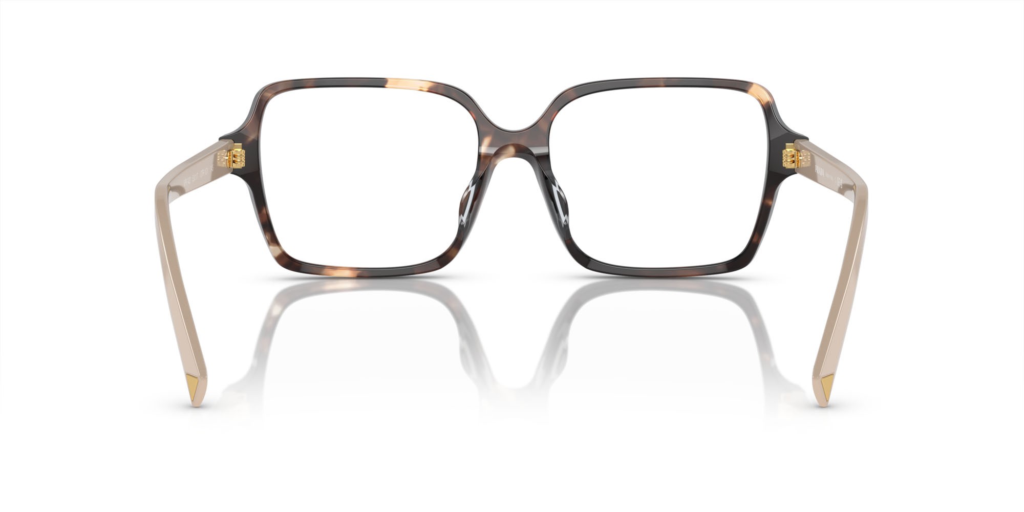 Eyeglasses Prada PR A02V (07R1O1) color caramello havana shape square lenses lente demo