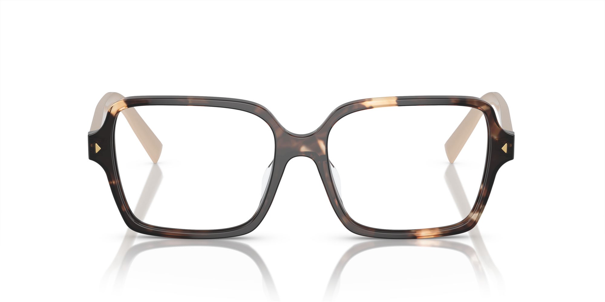 Eyeglasses Prada PR A02V (07R1O1) color caramello havana shape square lenses lente demo
