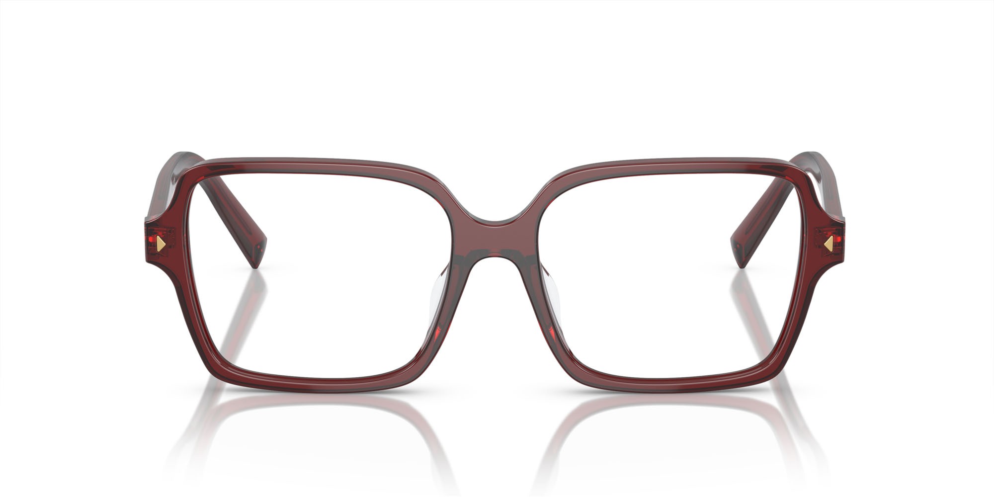 Eyeglasses Prada PR A02V (16P1O1) color rosso trasparente shape square lenses lente demo