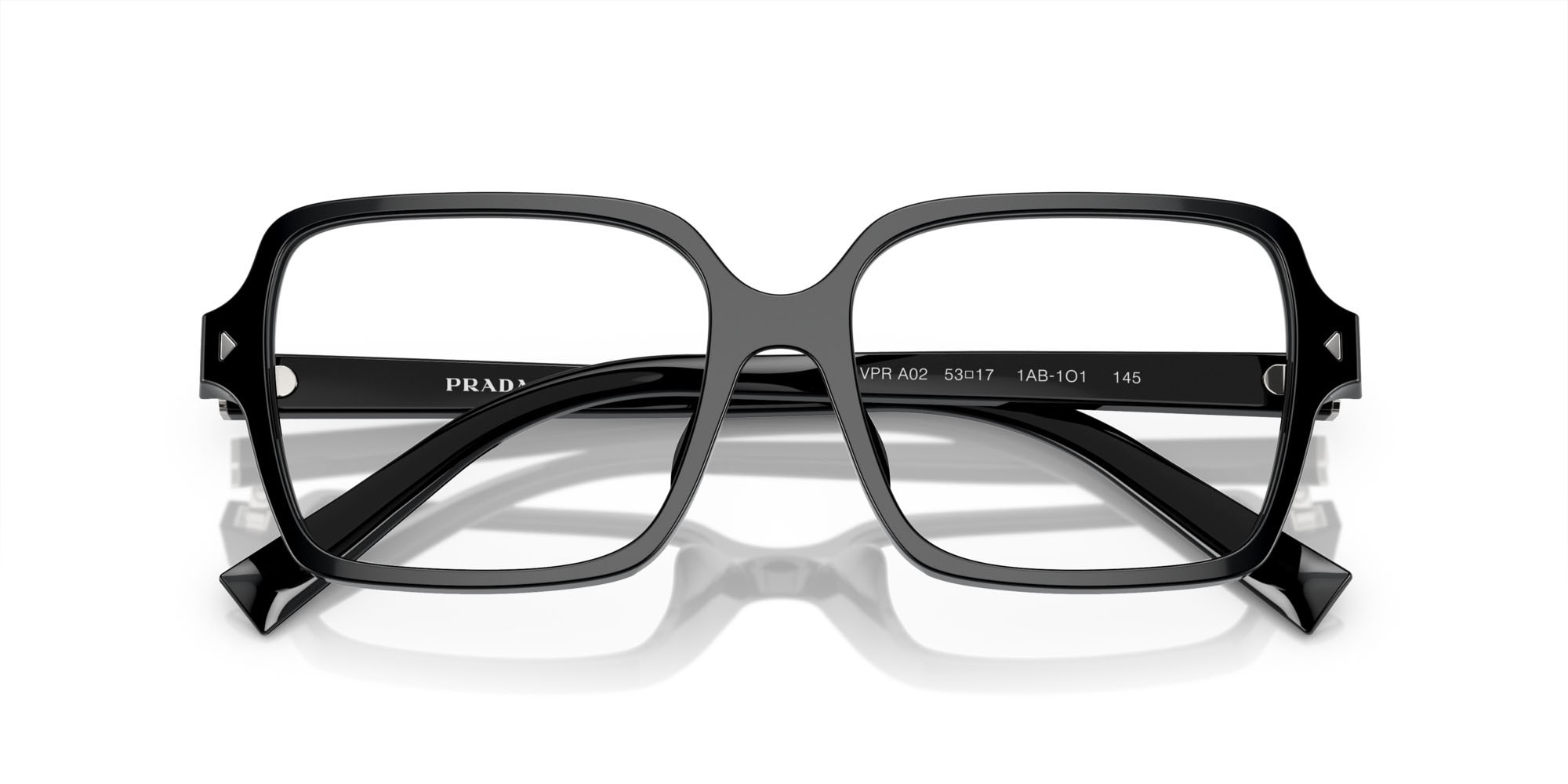 Brillen Prada PR A02V (1AB1O1) farbe nero form quadratisch gläser lente demo