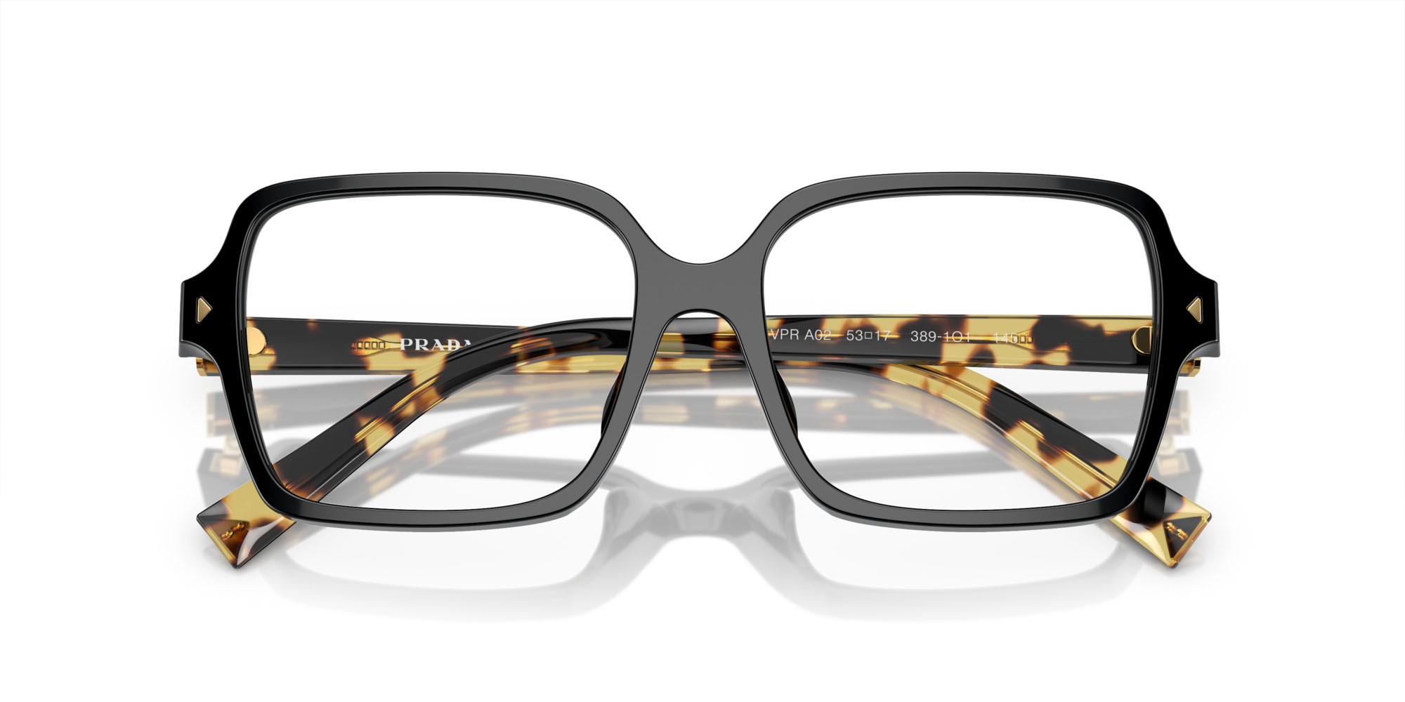 Eyeglasses Prada PR A02V (3891O1) color nero shape square lenses lente demo