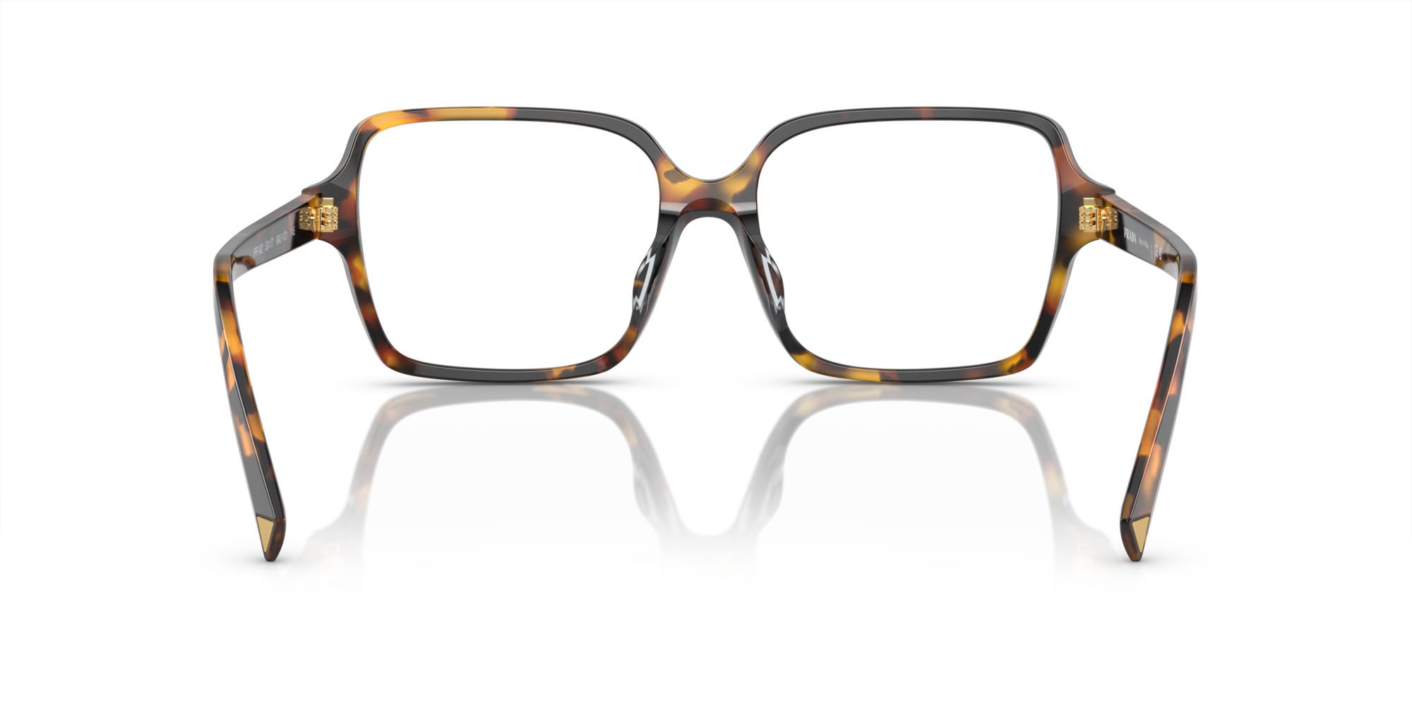 Eyeglasses Prada PR A02V (VAU1O1) color havana trasparente shape square lenses lente demo