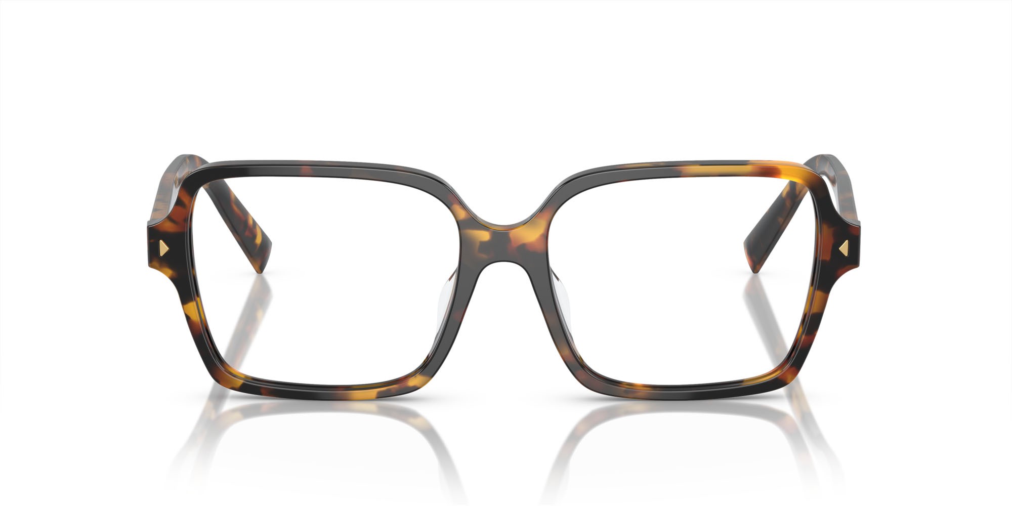 Eyeglasses Prada PR A02V (VAU1O1) color havana trasparente shape square lenses lente demo
