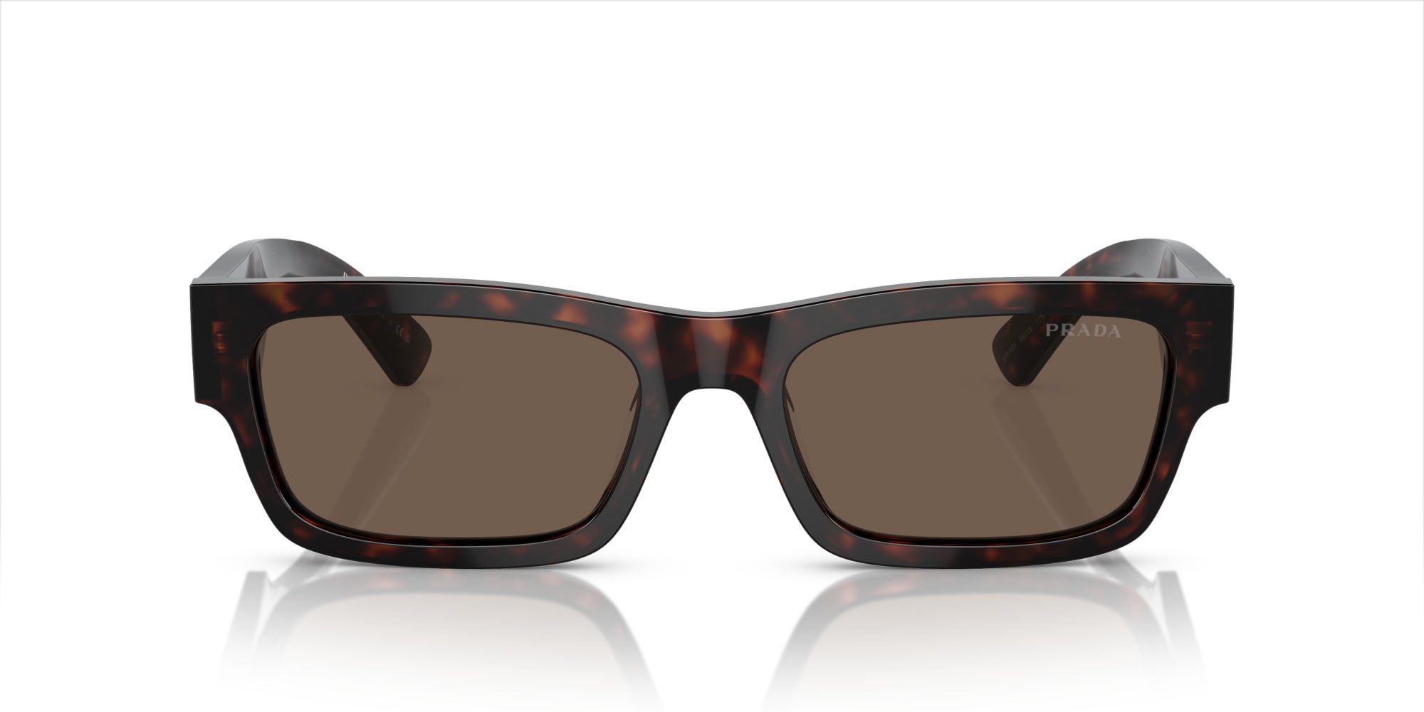 Sunglasses Prada PR A03S (17N08T) color havana shape rectangle lenses marrone