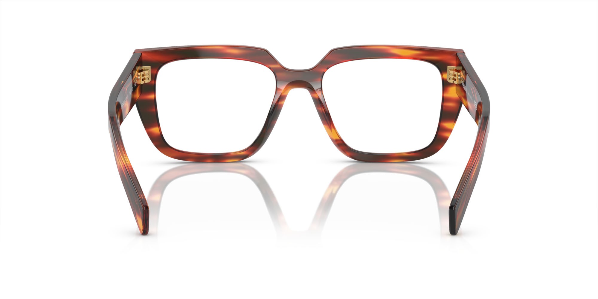 Eyeglasses Prada PR A03V (13O1O1) color havana rosso shape irregular lenses lente demo
