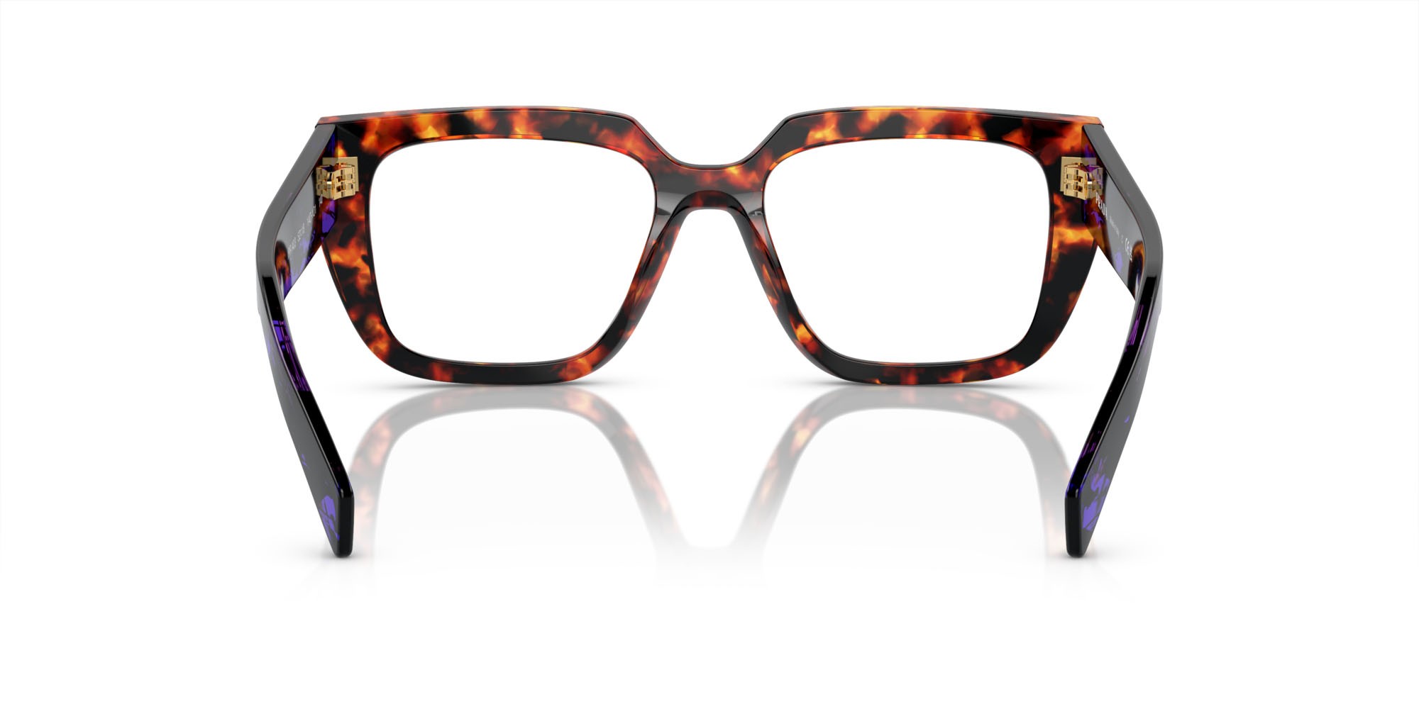 Eyeglasses Prada PR A03V (14O1O1) color havana magma shape irregular lenses lente demo