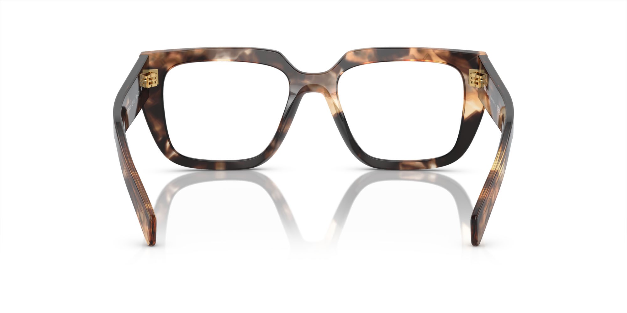 Eyeglasses Prada PR A03V (14P1O1) color caramello havana shape irregular lenses lente demo