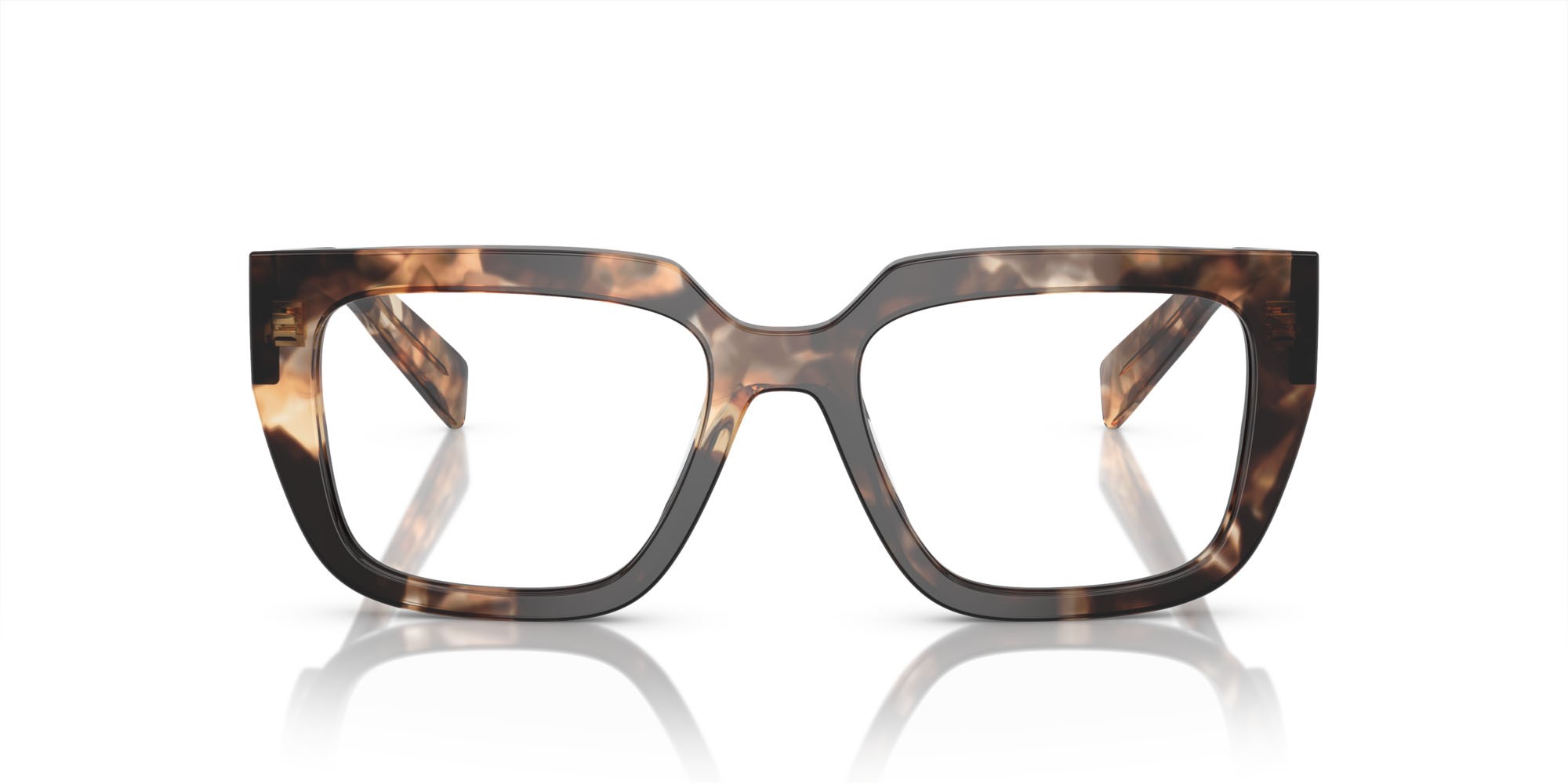 Eyeglasses Prada PR A03V (14P1O1) color caramello havana shape irregular lenses lente demo