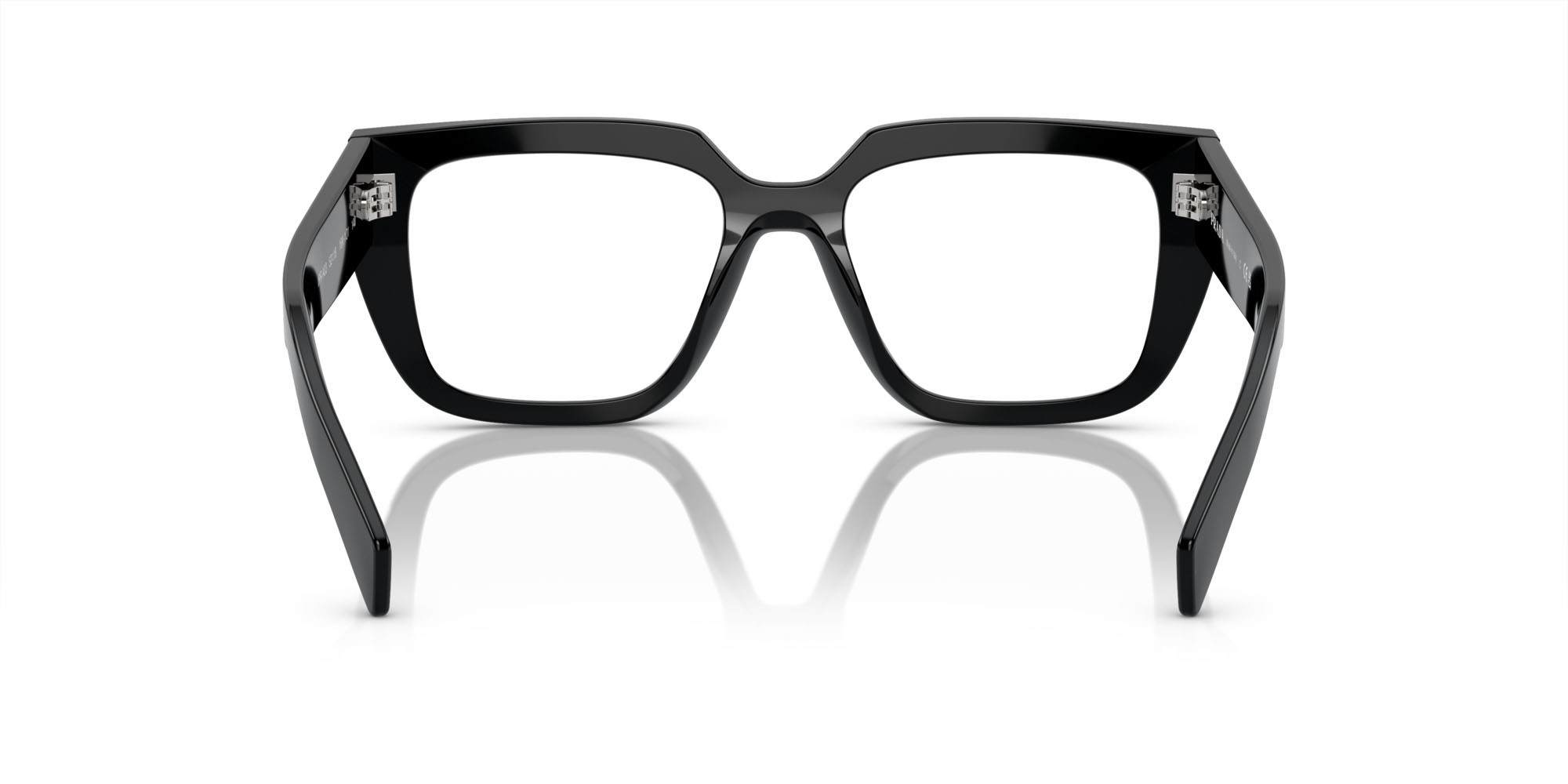 Eyeglasses Prada PR A03V (16K1O1) color nero shape irregular lenses lente demo