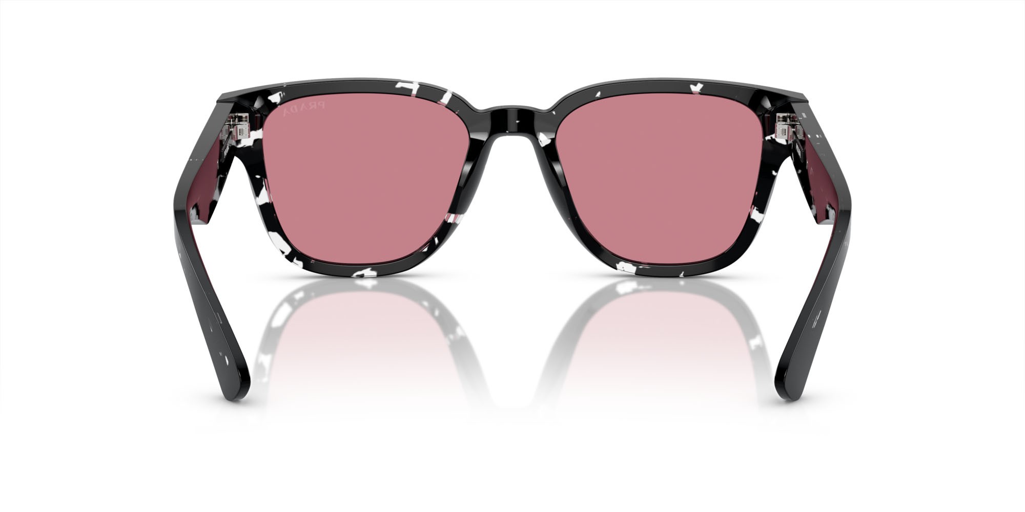 Sonnenbrillen Prada PR A04S (15O70C) farbe cristallo nero havana form quadratisch gläser rosso crystal