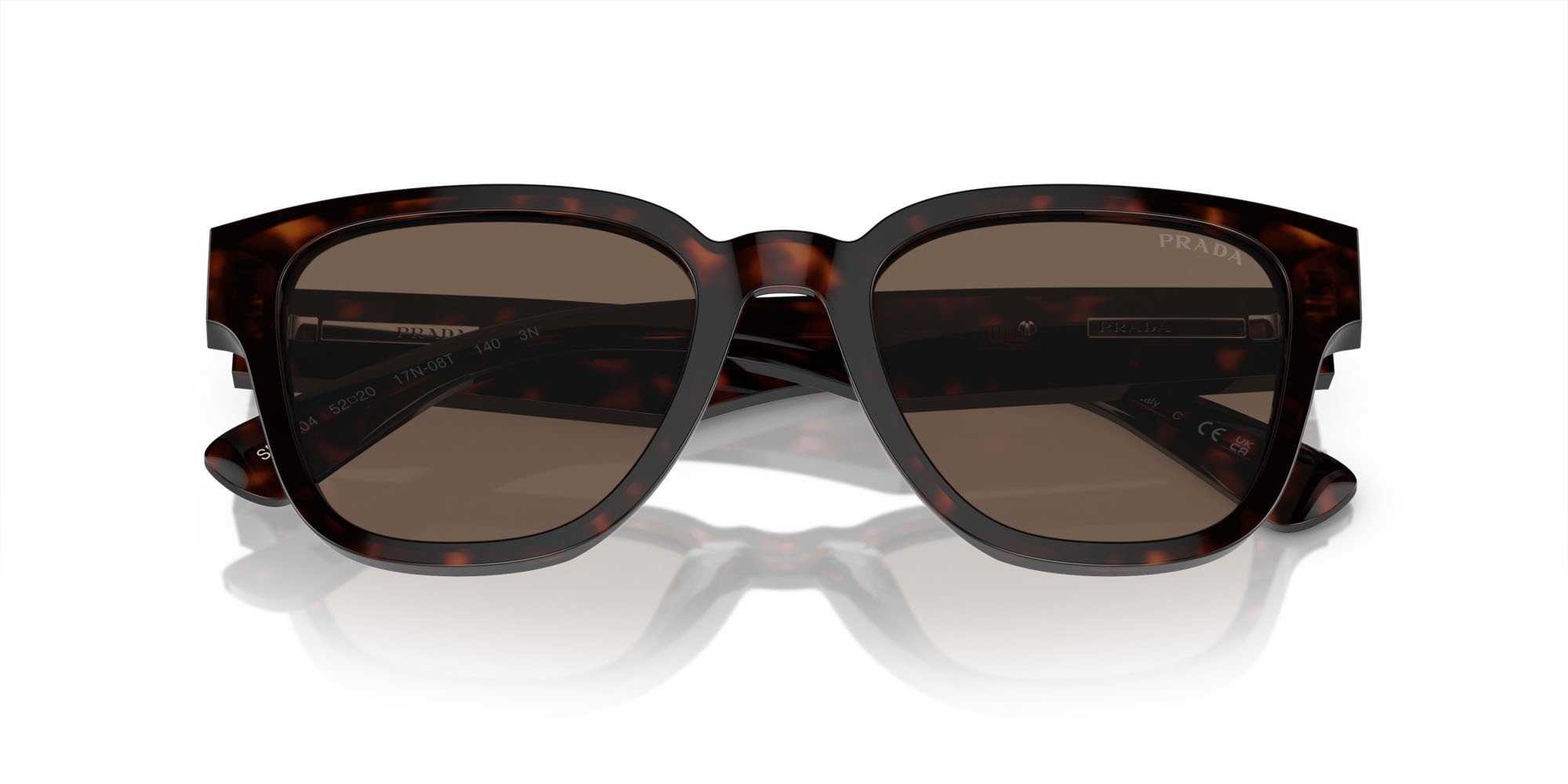 Sunglasses Prada PR A04S (17N08T) color havana shape square lenses marrone